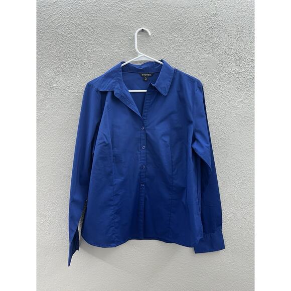 George Womens Shirt Size Large Blue Long Sleeve Button Up Collared - Picture 1 of 9